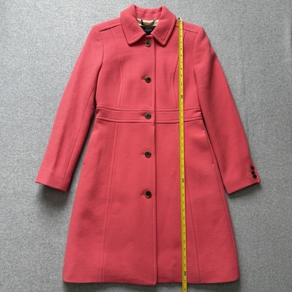 J.Crew Lady Day Coat Double Italian Cloth Wool Womens Size 4 Pink - Picture 10 of 16